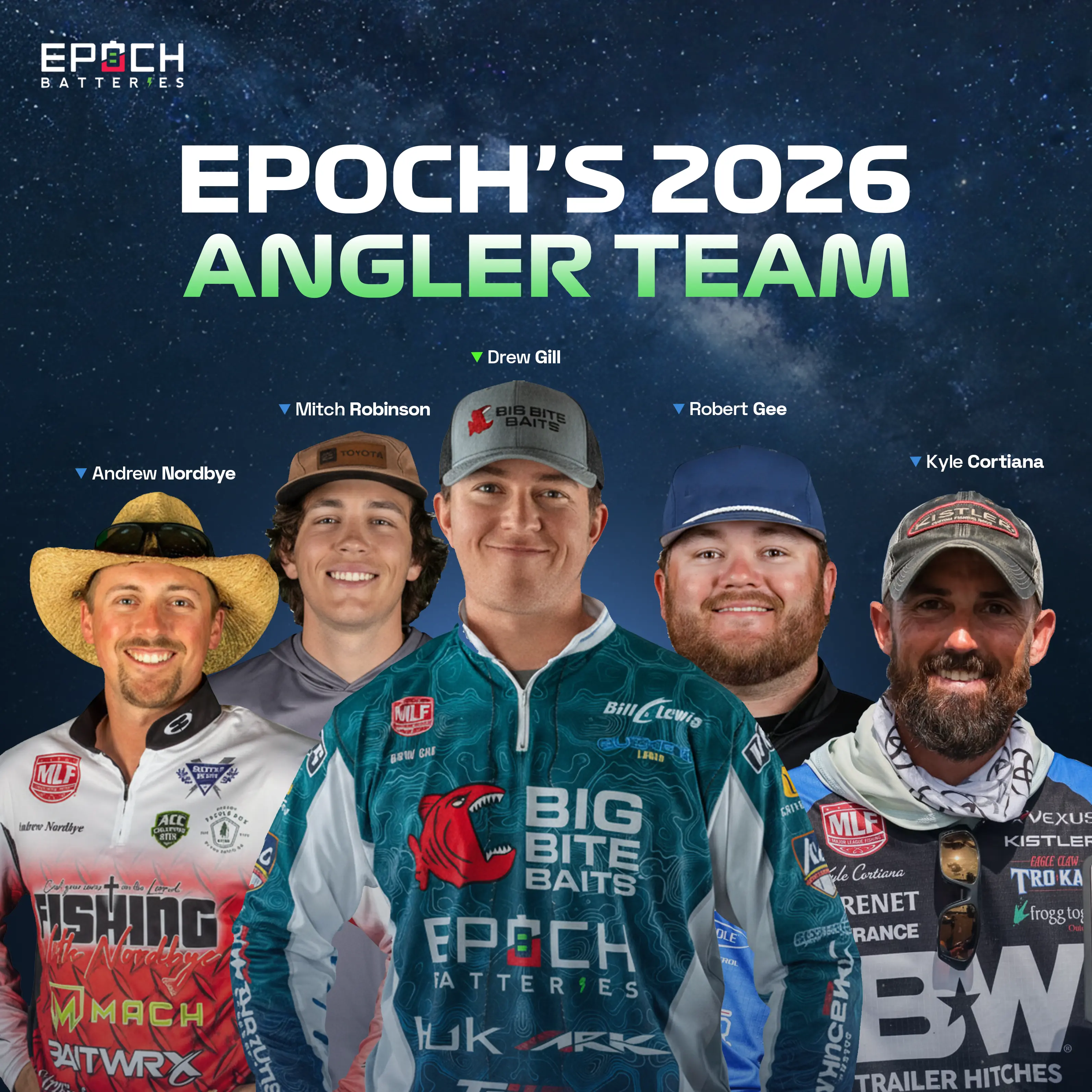Professional anglers powered by Epoch batteries